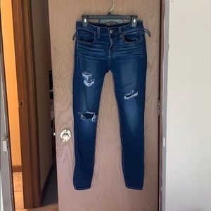 Dark wash skinny jeans
